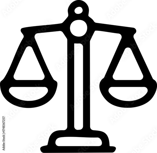 Justice Balance Scale Icon Symbol of Law.