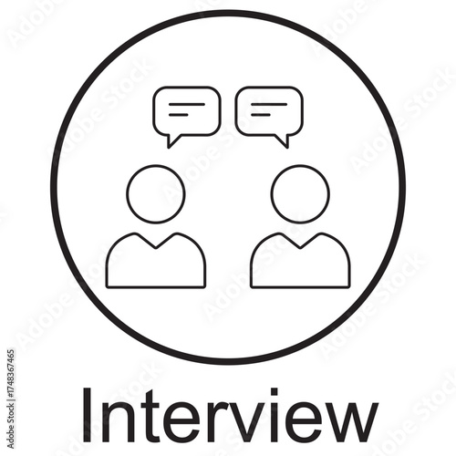 Interview Icon, Mastering the Art of Interviews, Preparing for Interview Success, Building Confidence in Every Interview, Strategies to Ace Your Next Interview, vector