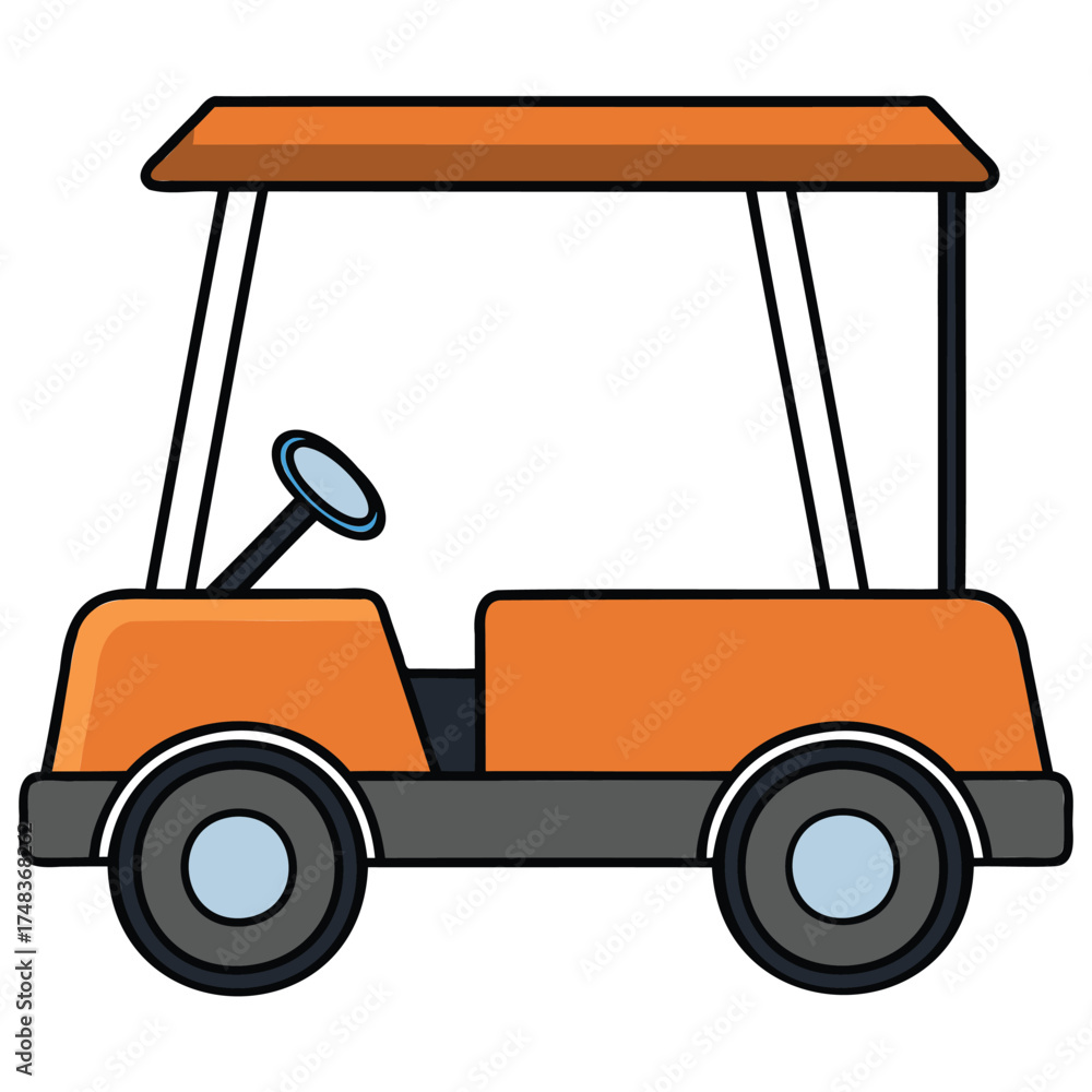 Fototapeta premium Generative Design Modern Golf Cart Icon Minimalist Resort Transport Art