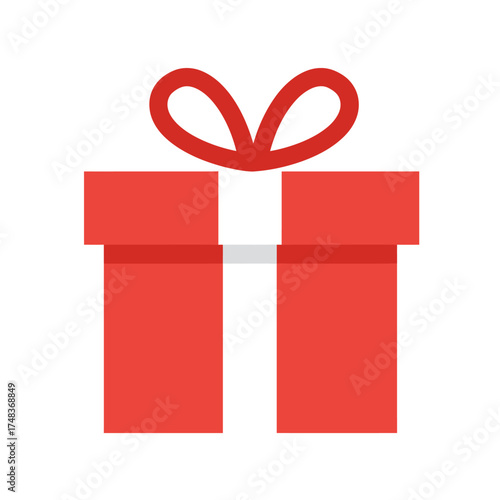 A vibrant red gift box with a delicate white ribbon and bow sits against a clean background, symbolizing joy, celebration, and special occasions.
