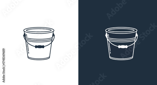 Dual contrast minimalist bucket design on split background