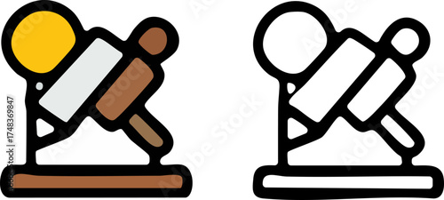 Rolling Pin and Dough Baking Preparation Icon.