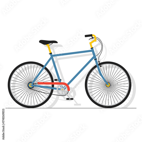 Sleek blue bicycle with modern design and vibrant yellow accents ready for urban adventures and healthy living.