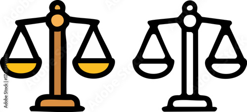 Scales of Justice Icon Illustration.
