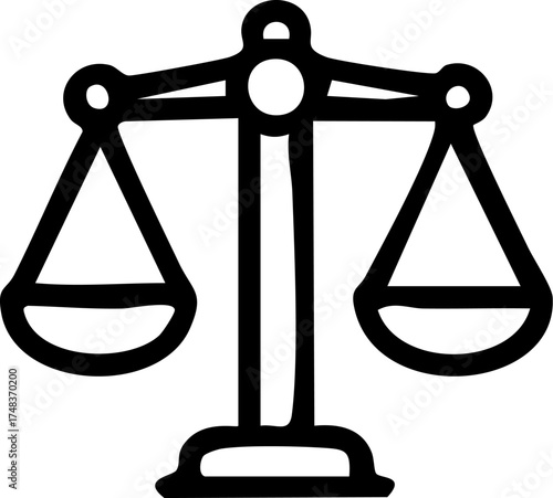 Scales of Justice Simple Icon.