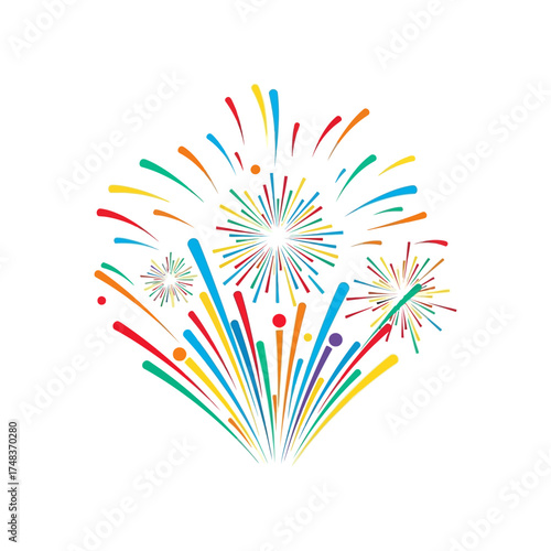 Vibrant celebration fireworks burst with joyful colors, igniting festive energy for any special occasion or holiday event.