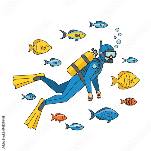 Discover vibrant underwater worlds exploring diverse marine life with a skilled diver surrounded by colorful tropical fish