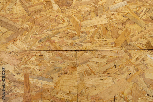 OSB Platten von oben gesehen.