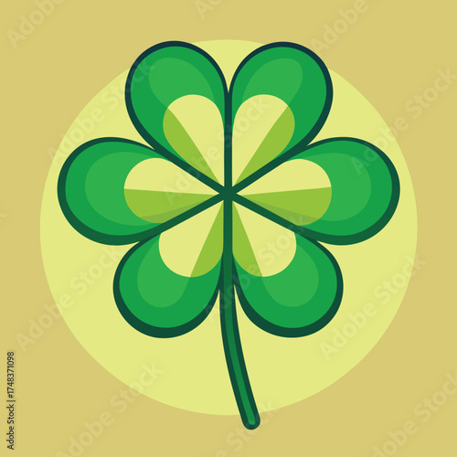 Vibrant clover leaf illustration symbolizing good fortune and luck perfect for festive and celebratory designs