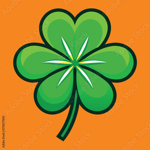 Lucky clover leaf illustration for st patrick s day and good fortune themes