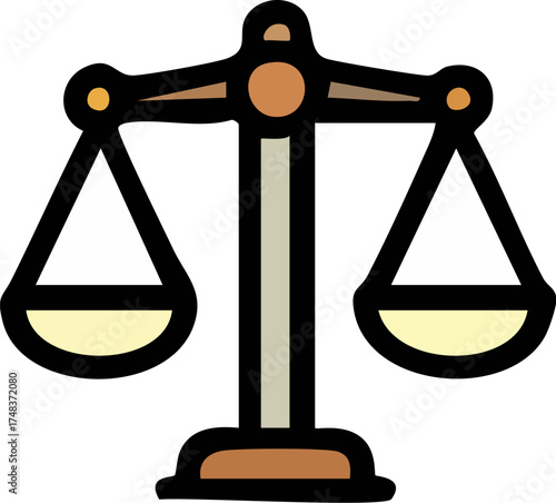 Vector Illustration of Justice Scales.