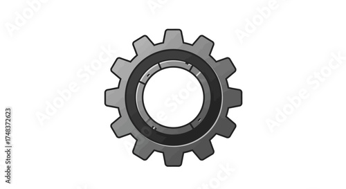 3d gear cogwheel icon on white background for technical design elements