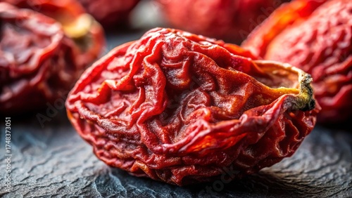 Dried goji berries and dates close up healthy fruit snack