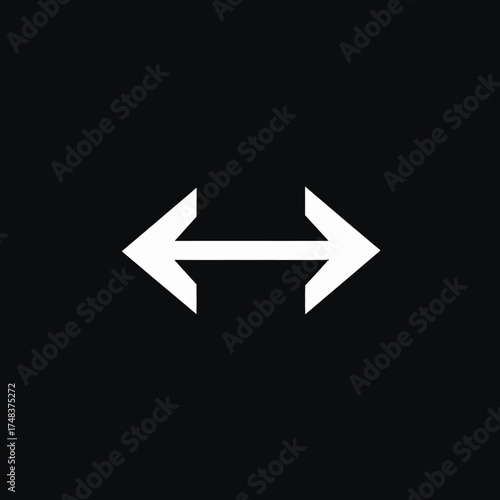 A white arrow symbol pointing in opposite directions, centered on black background.