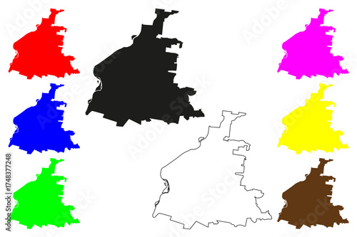 Poza Rica city (United Mexican States, Mexico, Veracruz State) map vector illustration, scribble sketch Poza Rica de Hidalgo map