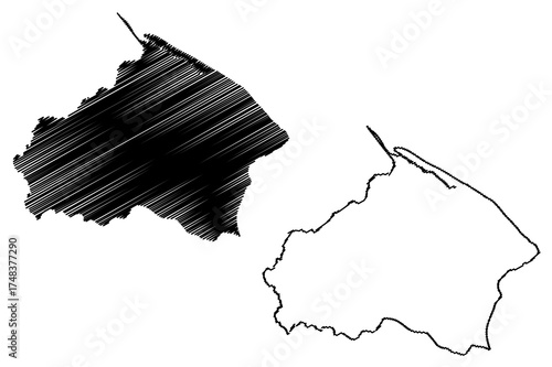 Barima-Waini Region (Administrative Regions of Guyana, Co-operative Republic of Guyana) map vector illustration, scribble sketch Barima Waini map