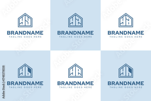 Letters YY YZ YA YB YE YH Home Line Logo, for real estate, construction, or interior design