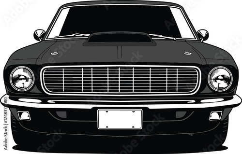 vintage car isolated on white