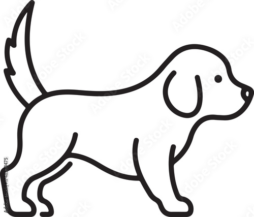 Dog line art isolated on white background