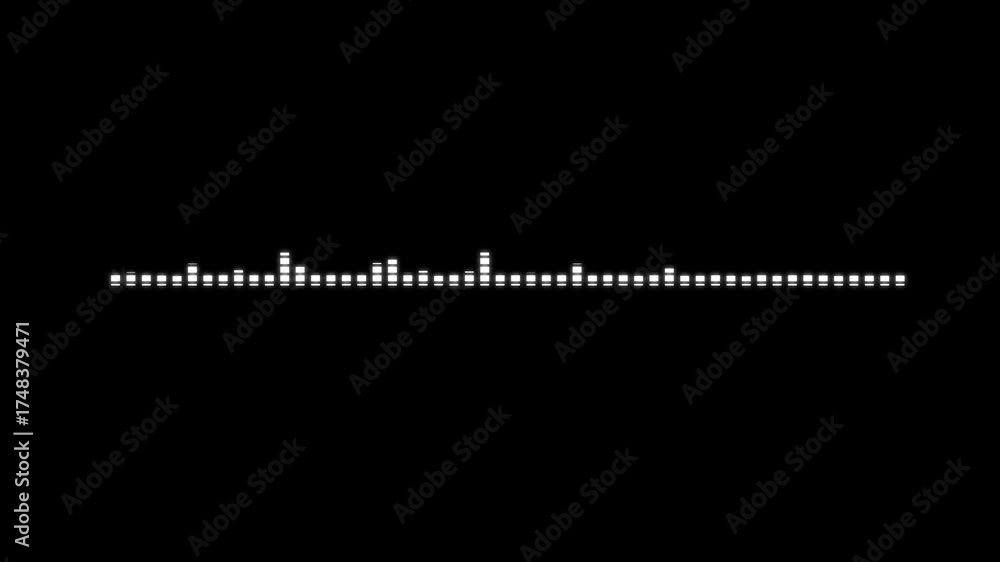 Audio Spectrum digital waveform equalizer animation on a black screen ...