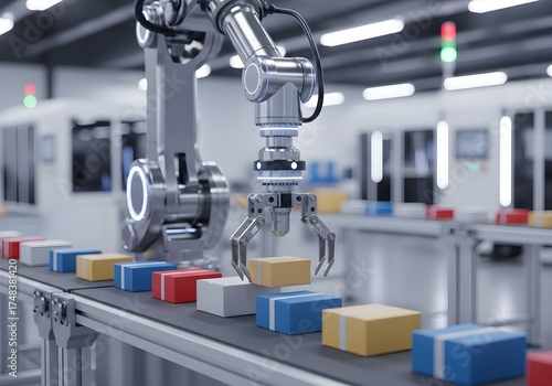 Wallpaper Mural Robotic Arm Precision in Logistics Hub Torontodigital.ca