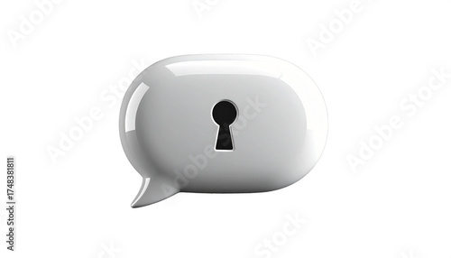 Small Chat Bubble with Keyhole — Transparent PNG