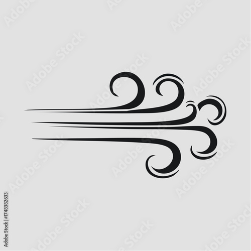 Abstract illustration of wind direction with swirling lines and curls