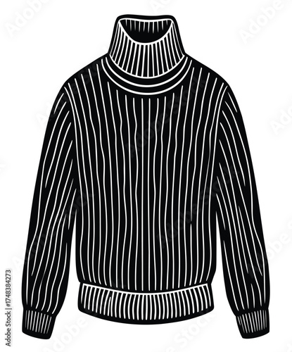 Gray sweater vector illustration isolated on white background