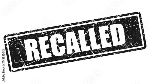 recalled black stamp with grunge texture