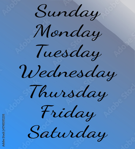 the word learn days of the week 