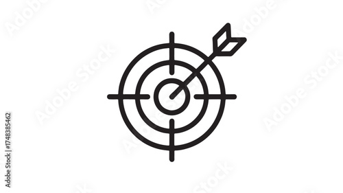 Arrow hitting the bullseye on a target, representing success and achievement