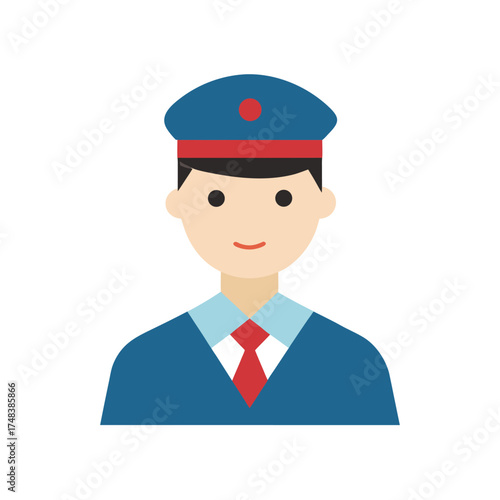 Bus Driver on White Background