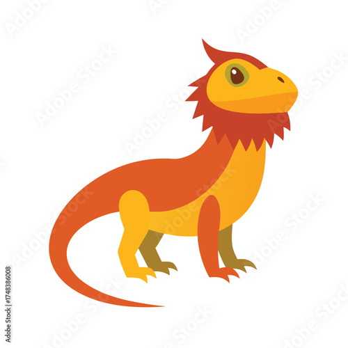 Bearded Dragon on White Background