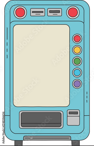 Retro vending machine front with selection buttons