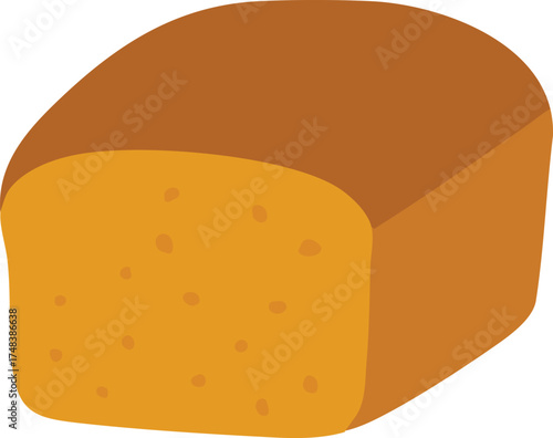 Golden sandwich loaf of bread with soft crumb