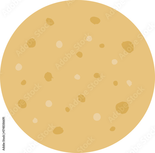 Large round flatbread with speckled surface
