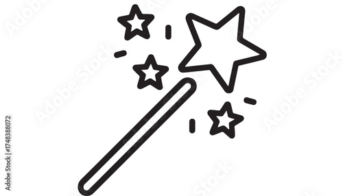 Magical star wand creating sparkling wishes and dreams