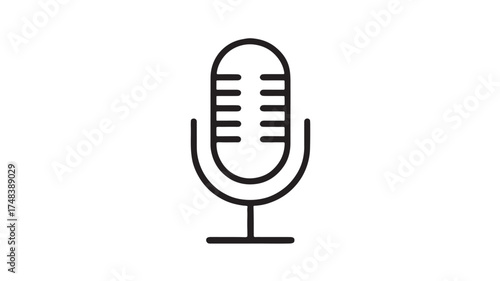 Classic microphone icon symbolizing broadcast, podcasting, or music