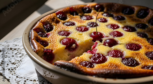 Baked Cherry Clafoutis Dessert With Delicate Crust And Seasonal Fruit Delights