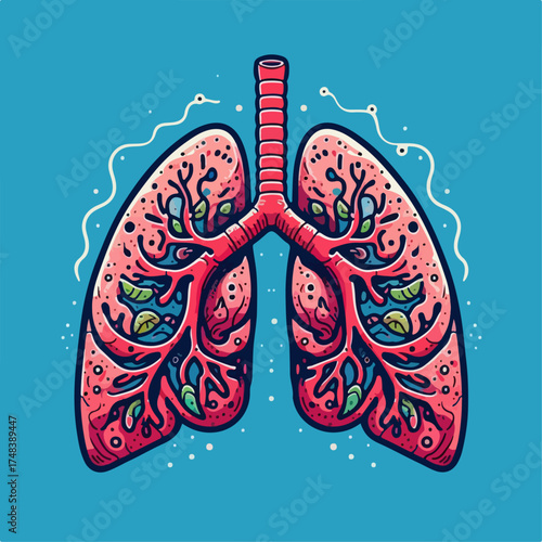 vector illustration of lungs
