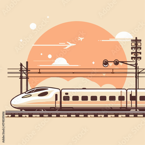 vector illustration of a high-speed train