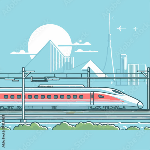 vector illustration of a high-speed train