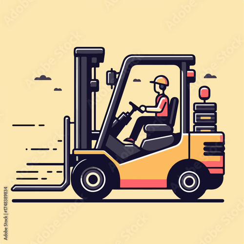 forklift illustration vector