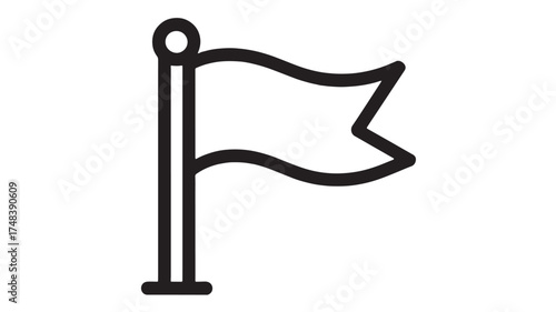 Simple outline of a flag on a pole, symbolizing achievement or direction