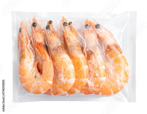  Frozen White Shrimp Pack in Glossy Plastic Pouch PNG