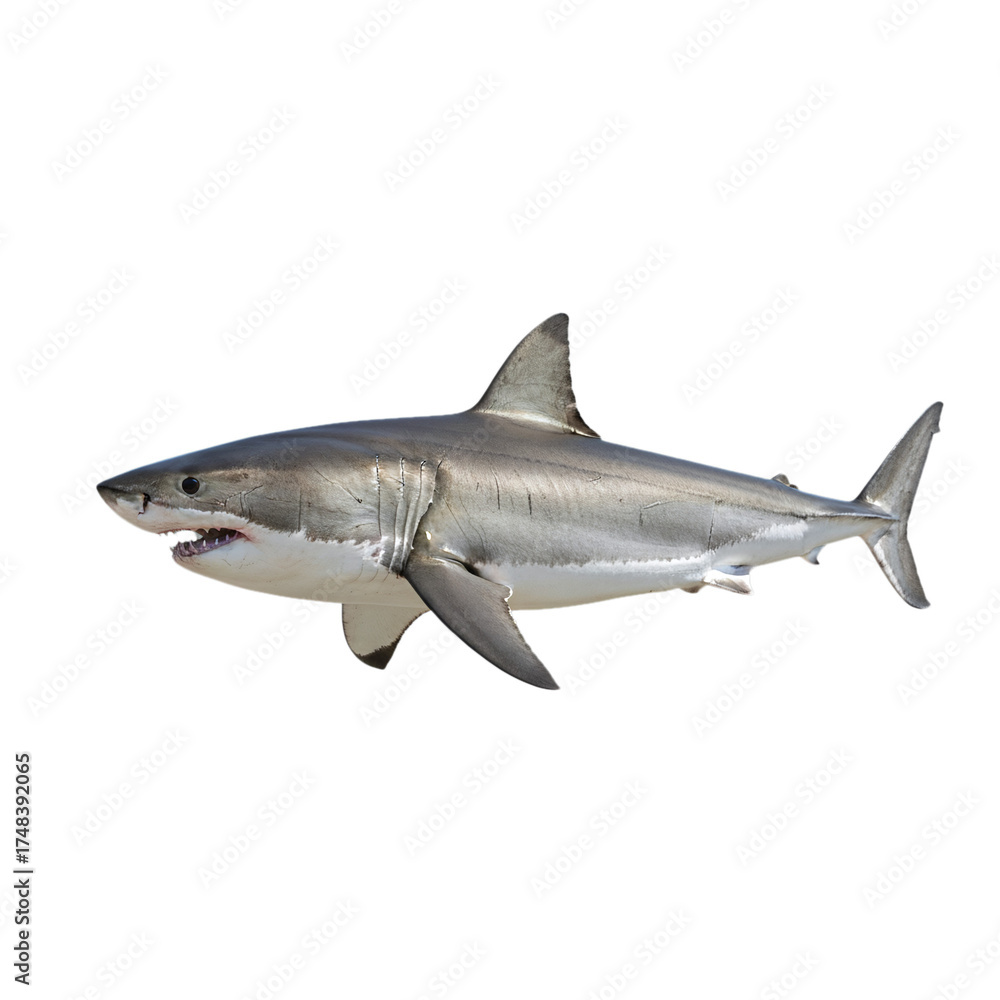 Fototapeta premium great white shark isolated on transparent background