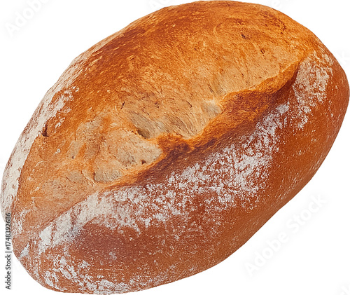 Rustic Mini Baguette (French Artisan Bread, isolated png)