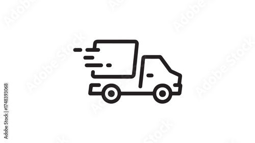  Speedy delivery truck in motion, symbolizing fast logistics and transportation.