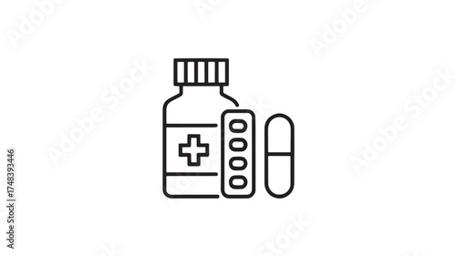 Simple medical icon representing medication and treatment options.