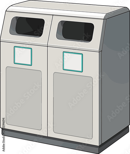 2つ並んだ店のゴミ箱のイラスト